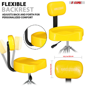 Silla de batería de aleación de 5 núcleos con cojín de 4 pulgadas, taburete acolchado con respaldo, altura ajustable con elevación neumática, capacidad de 250 lb, China - Product Image 5