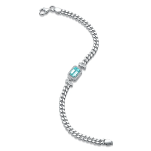 Pulsera de Plata 925 con Diamante Cultivado en Laboratorio, Corte Esmeralda, Certificado IGI, Lujosa, para Uso Diario de Mujer - Product Image 3