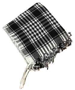 Purple Black Plaid Triangular Scarf Cotton Flannel Unisex Traditional Middle East Style Casual Wear All Seasons - Product Image 4