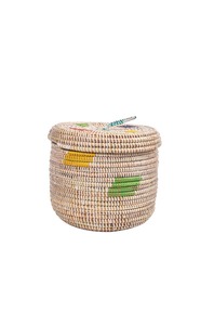 Mixed-color seagrass <b>basket</b> for decoration Handmade <b>Storage</b> <b>Basket</b> Wholesale eco-friendly Made in Vietnam - Product Image 5