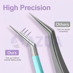 ชุดแหนบต่อขนตาหลากสีสแตนเลสพร้อมกล่องเก็บ สำหรับแยกขนตาและวางขนตา - Product Image 4