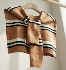 Summer Fashionable Cashmere Knitted Shawl Fake Sweater With Knotted Scarf and Shoulder Thin Wool <b>Cloak</b> - Product Image 5