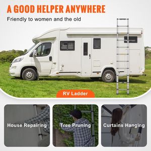 Scala Telescopica in Alluminio da 3,2 m con Retrazione a un Pulsante, Capacità 170 kg, Piedini Antiscivolo - Product Image 6