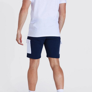 Ensemble de vêtements de sport pour homme de haute qualité, respirant, personnalisé, t-shirt blanc ajusté, short assorti bleu marine, tenue en 2 pièces - Product Image 4