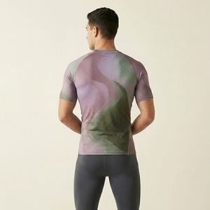 OEM Custom Mens Half Sleeve Compression Fitness Shirt Stretch Athletic Gym Workout Performance Apparel - Product Image 2