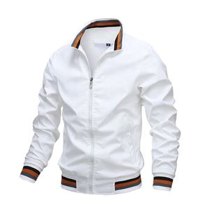 Chaqueta bomber de alta calidad para hombre 100% poliéster cálido transpirable chaquetas de Hombre Ropa exterior abrigos contraste costilla rayas bomber - Product Image 5