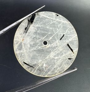 Pierre de cadran en Rutile Noir à coupe plate, épaisseur 1 mm, trou central 2 mm, classique, élégante, faite à la main, accessoire de montre en vrac, 31,50 mm - Product Image 2