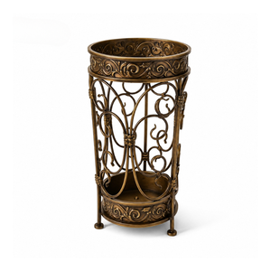 Porte-parapluie décoratif en métal artisanal, support de parapluie vintage sur pied pour entrée, couloir, maison, bureau, hôtel - Product Image 1