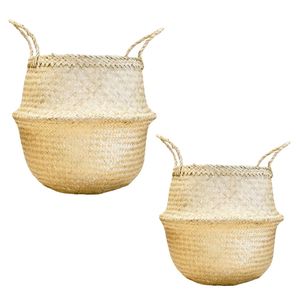 Decorative Handmade SEAGRASS BELLY <b>BASKETS</b> for Plant Pot Cover and Decor, Durable Storage and Plant <b>Basket</b> - Product Image 1