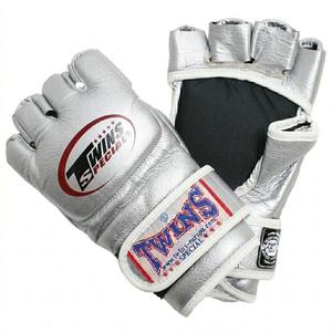 Guantes de MMA Profesionales Dobles de Cuero Rojo Auténtico con Cierre de Velcro de Medio Dedo, Equipo de Entrenamiento de Artes Marciales Unisex - Product Image 4