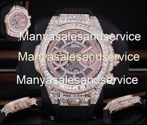 Reloj de Lujo para Hombre con Esfera de Moissanita y Cristal de Acero Inoxidable, Brazalete de Acero Inoxidable, Resistente al Agua 10 Bar - Product Image 2