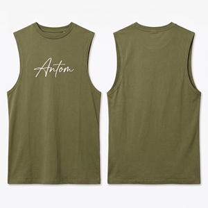 Débardeur respirant personnalisé pour homme, chemise sans manches blanche, singlet de sport vierge, coton, coupe musclée, décontracté élégant, veste d'entraînement, logo OEM - Product Image 2