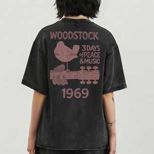 T-shirt vintage surdimensionné délavé à l'acide pour homme, manches courtes, col rond, imprimé, logo au dos, coupe classique, en jersey de coton - Product Image 4