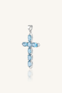 Colgante de Topacio Azul en Plata de Ley 92.5 KLSP-50455 - Product Image 2