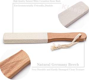 Râpe à pieds ergonomique en bois de hêtre UBI, double face, avec papier abrasif, anti-callosités, durable et résistant aux bris, pour usage domestique - Product Image 2