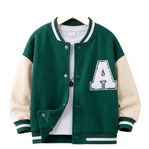 Blouson universitaire marron crème avec patch brodé tigre, mélange de laine, style rétro universitaire, veste de baseball pour stade - Product Image 4