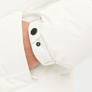 Blouson matelassé pour homme, blanc et noir, col mandarin, à capuche, fermeture éclair frontale, garniture en fourrure, respirant, coupe-vent, hiver, décontracté, standard - Product Image 5