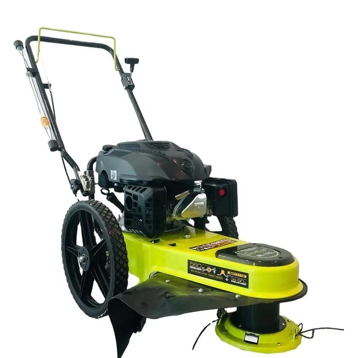 175cc Walk-behind Power String Trimmer Lawn Mower Machine Wheeled Grass Trimmer Mower Slasher Garden Hedger