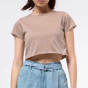 Nueva Camiseta Corta Sexy de Moda para Mujer, Talla Grande, Lisa, con Estampado Personalizado, de Secado Rápido, Transpirable, de Alta Calidad, Verano 2025 - Product Image 5