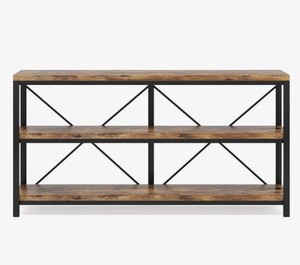 Mesa Consola Moderna de Madera con Estructura Metálica, Diseño Industrial, Mueble de Almacenamiento para Sala de Estar - Product Image 4