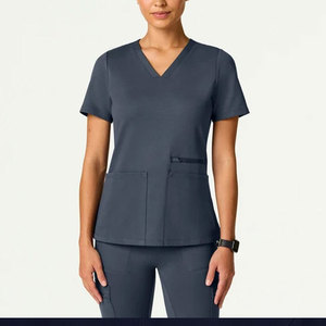 New Fashion Women's <b>Scrub</b> <b>Tops</b>-Comfortable Breathable Knitted Plus Size Customized Color Logo OEM Service Hospital Needle - Product Image 1
