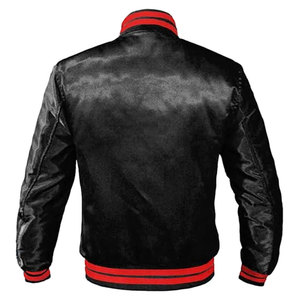 American Varsity Letterman College Baseball Bomber Satin Jacket Alpha Sorority Fraternity Greek Apparel Premium Snap <b>Button</b> - Product Image 2