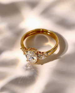 IGI/GIA Lab Grown Diamant taille ovale Vintage 14k Or jaune Bague de mariage/fiançailles unisexe pour les fêtes d'anniversaire - Product Image 2