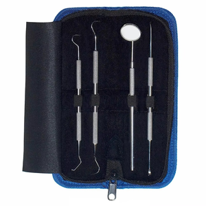 Kit d'hygiène dentaire manuel 4 pièces : Outils de dentiste, détartreurs pour le nettoyage buccal, équipement de remplissage dentaire, éliminateur de plaque réutilisable - Product Image 1