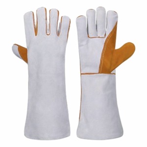 CAPTAIN INDUSTRY CI-WG-107 Guantes de Soldador Unisex de Cuero Vacuno Resistentes al Calor, Impermeables, Antideslizantes y con Protección UV para Dedos Completos - Product Image 3