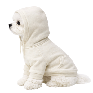 เสื้อฮู้ดดี้สำหรับสุนัข สีโอ๊ตมีล เนื้อผ้านุ่มฟลีซ พร้อมฮู้ด สวมใส่สบาย อุ่นสบาย เหมาะสำหรับสุนัขขนาดเล็กถึงขนาดกลาง ใส่ได้ในช่วงฤดูหนาว - Product Image 3