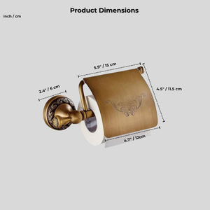 Classic Brass <b>Toilet</b> Paper Holder Wall Mounted With Floral Design Antique Finish Bathroom <b>Accessory</b> - Product Image 3