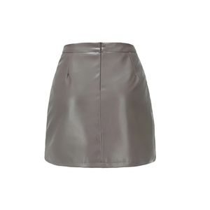 Jupes décontractées sur mesure pour femmes en cuir véritable gaufré, coupe droite, longueur genou, respirantes, service OEM - Product Image 5