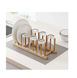 Support à assiettes en bois – Meilleur prix, vente flash – Égouttoir à vaisselle robuste en bois naturel, support pour assiettes et couvercles de casseroles - Product Image 4