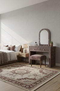 Cajón con Incrustaciones de Hueso de ILAHI, Diseño Moderno con Detalles de Ágata, Mueble Portátil para el Hogar - Product Image 4