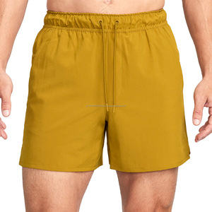 Short de bain pour homme jaune moutarde Vêtements de plage à séchage rapide Vêtements de sport d'été à taille élastique et à cordon de serrage Logo personnalisé - Product Image 2