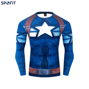 Quick Dry Long Sleeve Superhero Sports <b>shirt</b> <b>Compression</b> Gym With 3d Sublimation Designs Sports Group Rashguards - Product Image 3