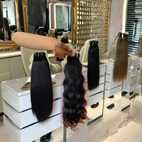 Extensiones de cabello humano de trama Genius súper invisible de doble dibujado, cabello crudo indio, hilo fino sin cola, trama Genius suave