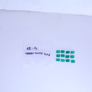 Lot de 12 pierres précieuses en onyx vert naturel à 100 %, taille émeraude 4x6 mm, pierres calibrées en vrac pour la fabrication de bijoux - Product Image 6