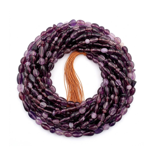 Cadena de Cuentas de Vidrio Morado Liso de Primera Calidad, 8 Pulgadas, Tamaños y Formas Variadas, para Manualidades, Joyería Decorativa, DIY, Pulseras, EXCEL - Product Image 1