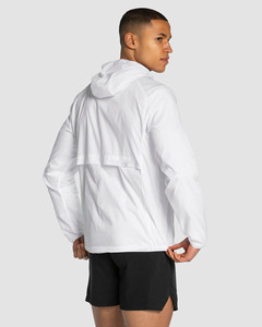 Veste coupe-vent pour homme, logo personnalisé OEM en gros, blanche, légère, imperméable, vêtements de sport et de course, veste softshell - Product Image 4