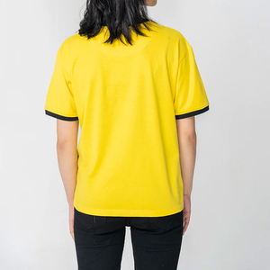 Women's Yellow Crew Neck T-Shirt Loose Fit Short Sleeve Solid Color Casual Jersey Cotton <b>Top</b> Breathable All Seasons Soft Fabric - Product Image 5