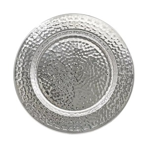 Bandeja de Servicio de Metal con Diseños Clásicos, Plata, Hecho en India, Decoración para el Hogar, OEM, ODM, Personalizado, Hecho a Mano, con Base de Soporte - Product Image 1