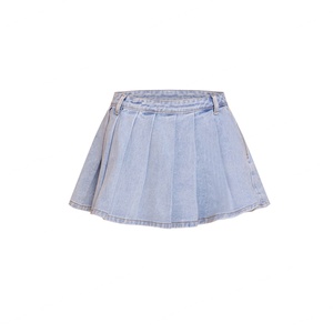 Mini-jupe en jean style été pour femme, taille haute, nouveau design, jupe en jean très vendue pour femme avec logo et taille personnalisés - Product Image 5