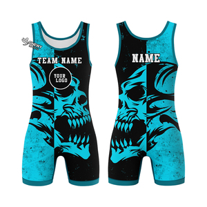 Wrestling Singlets Full Sublimation Stretch Feature Spandex/Polyester 220g Lightweight Men's Adult Wholesale <b>Professional</b> - Product Image 2