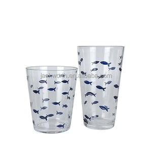 Verre à eau incassable en acrylique avec motif poisson, idéal pour les cocktails et les boissons - Product Image 2