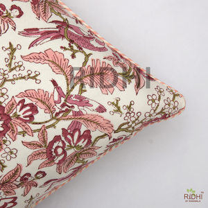 Funda de Cojín de Algodón Multicolor con Estampado Floral de Moda Ridhi, Funda de Almohada Reutilizable con Ribete, Estampada con Técnica de Bloques, para Cama, Habitación de Invitados - Product Image 3