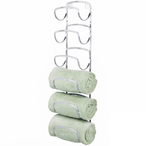 Toallero de Hierro Forjado Premium con Diseño Vintage, Organizador de Baño Montado en la Pared con 3 Ganchos Inferiores para Spas - Product Image 4
