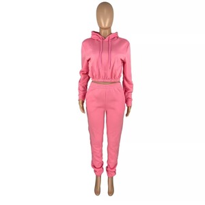 Custom Logo New Arrival <b>Women</b> <b>Fleece</b> Hoodies and <b>Jogger</b> Sweatpants Tracksuit Sets <b>Women</b> 2 Piece Sweatsuit Sets - Product Image 1