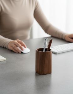 Custom Wooden Pen <b>Holder</b> with Natural Finish Desk Organizer - Product Image 1
