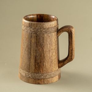 Jarra de Cerveza de Madera Hecha a Mano con Acabado Sheesham, Estilo Barril, Ligera y Duradera, para el Hogar, Bar, Cafetería y Regalo para Fiestas - Product Image 2